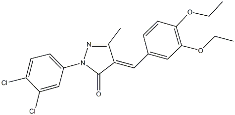 2-(3,4-dichlorophenyl)-4-(3,4-diethoxybenzylidene)-5-methyl-2,4-dihydro-3H-pyrazol-3-one Structure