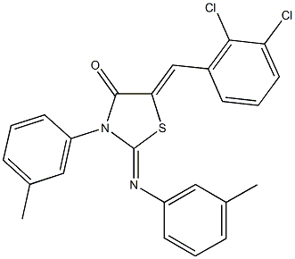 5-(2,3-dichlorobenzylidene)-3-(3-methylphenyl)-2-[(3-methylphenyl)imino]-1,3-thiazolidin-4-one 结构式