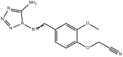 (4-{[(5-amino-1H-tetraazol-1-yl)imino]methyl}-2-methoxyphenoxy)acetonitrile 结构式