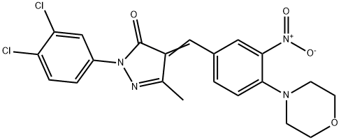 2-(3,4-dichlorophenyl)-4-[3-nitro-4-(4-morpholinyl)benzylidene]-5-methyl-2,4-dihydro-3H-pyrazol-3-one Struktur