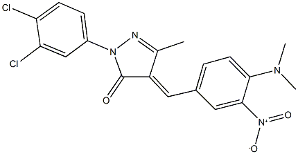 2-(3,4-dichlorophenyl)-4-{4-(dimethylamino)-3-nitrobenzylidene}-5-methyl-2,4-dihydro-3H-pyrazol-3-one Struktur