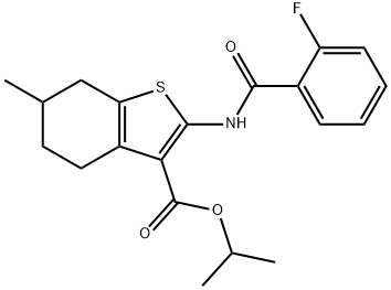 isopropyl 2-[(2-fluorobenzoyl)amino]-6-methyl-4,5,6,7-tetrahydro-1-benzothiophene-3-carboxylate 结构式