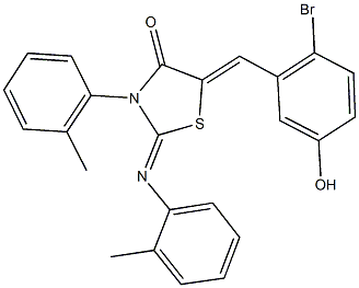 5-(2-bromo-5-hydroxybenzylidene)-3-(2-methylphenyl)-2-[(2-methylphenyl)imino]-1,3-thiazolidin-4-one|