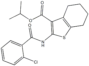 isopropyl 2-[(2-chlorobenzoyl)amino]-4,5,6,7-tetrahydro-1-benzothiophene-3-carboxylate Structure