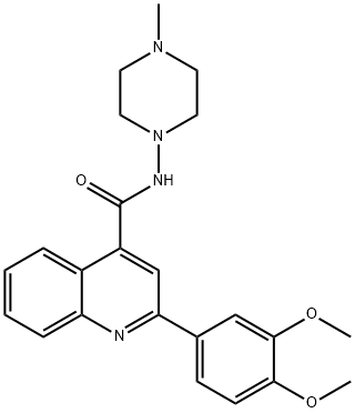 2-(3,4-dimethoxyphenyl)-N-(4-methyl-1-piperazinyl)-4-quinolinecarboxamide 结构式