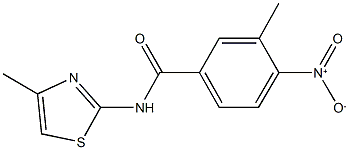 4-nitro-3-methyl-N-(4-methyl-1,3-thiazol-2-yl)benzamide Structure