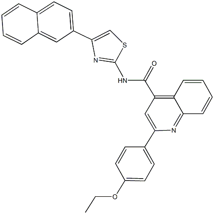 2-(4-ethoxyphenyl)-N-[4-(2-naphthyl)-1,3-thiazol-2-yl]-4-quinolinecarboxamide 化学構造式