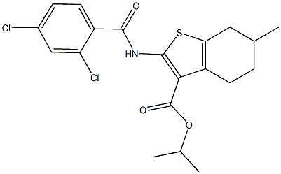 isopropyl 2-[(2,4-dichlorobenzoyl)amino]-6-methyl-4,5,6,7-tetrahydro-1-benzothiophene-3-carboxylate Structure