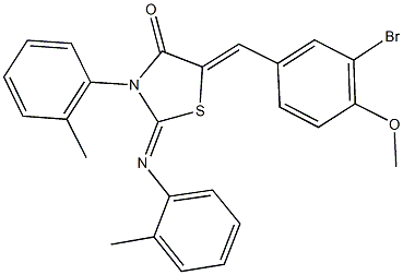 5-(3-bromo-4-methoxybenzylidene)-3-(2-methylphenyl)-2-[(2-methylphenyl)imino]-1,3-thiazolidin-4-one Structure