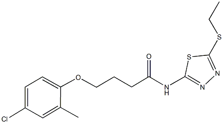 353782-47-5 4-(4-chloro-2-methylphenoxy)-N-[5-(ethylsulfanyl)-1,3,4-thiadiazol-2-yl]butanamide