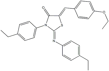 5-(4-ethoxybenzylidene)-3-(4-ethylphenyl)-2-[(4-ethylphenyl)imino]-1,3-thiazolidin-4-one Structure