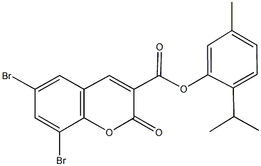 353782-51-1 2-isopropyl-5-methylphenyl 6,8-dibromo-2-oxo-2H-chromene-3-carboxylate