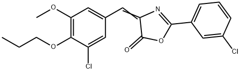 4-(3-chloro-5-methoxy-4-propoxybenzylidene)-2-(3-chlorophenyl)-1,3-oxazol-5(4H)-one 化学構造式