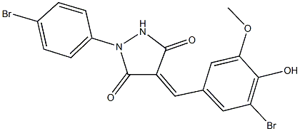 4-(3-bromo-4-hydroxy-5-methoxybenzylidene)-1-(4-bromophenyl)-3,5-pyrazolidinedione Structure