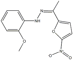 1-{5-nitro-2-furyl}ethanone (2-methoxyphenyl)hydrazone 化学構造式