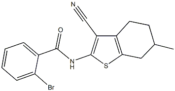 2-bromo-N-(3-cyano-6-methyl-4,5,6,7-tetrahydro-1-benzothien-2-yl)benzamide,353783-34-3,结构式
