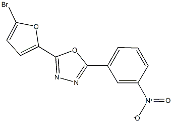 2-(5-bromo-2-furyl)-5-{3-nitrophenyl}-1,3,4-oxadiazole,353783-48-9,结构式