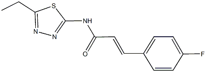 N-(5-ethyl-1,3,4-thiadiazol-2-yl)-3-(4-fluorophenyl)acrylamide,353783-60-5,结构式