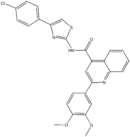 N-[4-(4-chlorophenyl)-1,3-thiazol-2-yl]-2-(3,4-dimethoxyphenyl)-4-quinolinecarboxamide|