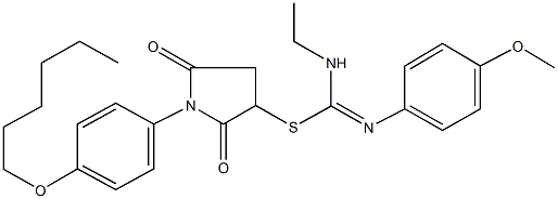 353784-50-6 1-[4-(hexyloxy)phenyl]-2,5-dioxo-3-pyrrolidinyl N-ethyl-N'-(4-methoxyphenyl)imidothiocarbamate