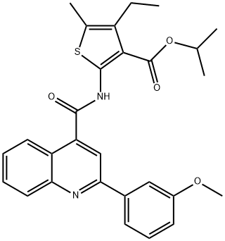 isopropyl 4-ethyl-2-({[2-(3-methoxyphenyl)-4-quinolinyl]carbonyl}amino)-5-methyl-3-thiophenecarboxylate|