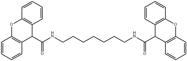 N-{7-[(9H-xanthen-9-ylcarbonyl)amino]heptyl}-9H-xanthene-9-carboxamide 化学構造式