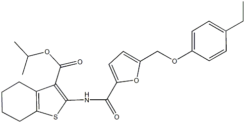 isopropyl 2-({5-[(4-ethylphenoxy)methyl]-2-furoyl}amino)-4,5,6,7-tetrahydro-1-benzothiophene-3-carboxylate 结构式