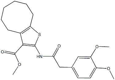 methyl 2-{[(3,4-dimethoxyphenyl)acetyl]amino}-4,5,6,7,8,9-hexahydrocycloocta[b]thiophene-3-carboxylate Structure