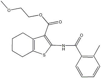 2-methoxyethyl 2-[(2-methylbenzoyl)amino]-4,5,6,7-tetrahydro-1-benzothiophene-3-carboxylate|