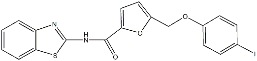 N-(1,3-benzothiazol-2-yl)-5-[(4-iodophenoxy)methyl]-2-furamide,353785-69-0,结构式