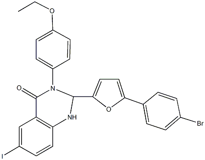 2-[5-(4-bromophenyl)-2-furyl]-3-(4-ethoxyphenyl)-6-iodo-2,3-dihydro-4(1H)-quinazolinone,353785-96-3,结构式