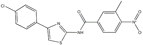 N-[4-(4-chlorophenyl)-1,3-thiazol-2-yl]-4-nitro-3-methylbenzamide 化学構造式