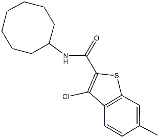 3-chloro-N-cyclooctyl-6-methyl-1-benzothiophene-2-carboxamide Structure