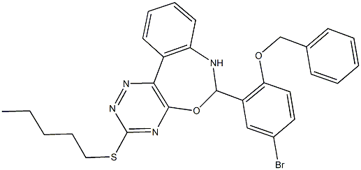 6-[2-(benzyloxy)-5-bromophenyl]-3-(pentylsulfanyl)-6,7-dihydro[1,2,4]triazino[5,6-d][3,1]benzoxazepine,353786-47-7,结构式