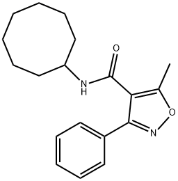 N-cyclooctyl-5-methyl-3-phenyl-4-isoxazolecarboxamide 化学構造式