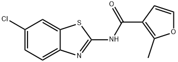 N-(6-chloro-1,3-benzothiazol-2-yl)-2-methyl-3-furamide 化学構造式