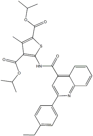 diisopropyl 5-({[2-(4-ethylphenyl)-4-quinolinyl]carbonyl}amino)-3-methyl-2,4-thiophenedicarboxylate 结构式