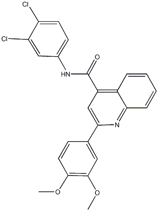 N-(3,4-dichlorophenyl)-2-(3,4-dimethoxyphenyl)-4-quinolinecarboxamide 化学構造式