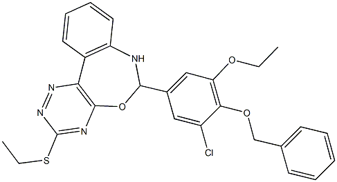 353787-08-3 6-[4-(benzyloxy)-3-chloro-5-ethoxyphenyl]-3-(ethylsulfanyl)-6,7-dihydro[1,2,4]triazino[5,6-d][3,1]benzoxazepine