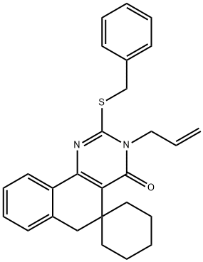 3-allyl-2-(benzylsulfanyl)-5,6-dihydrospiro(benzo[h]quinazoline-5,1'-cyclohexane)-4(3H)-one|