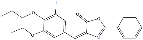 4-(3-ethoxy-5-iodo-4-propoxybenzylidene)-2-phenyl-1,3-oxazol-5(4H)-one Struktur