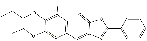 4-(3-ethoxy-5-iodo-4-propoxybenzylidene)-2-phenyl-1,3-oxazol-5(4H)-one 化学構造式