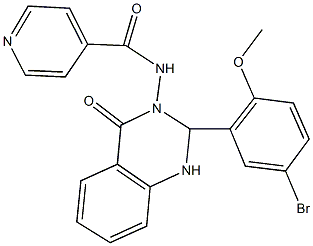 N-(2-(5-bromo-2-methoxyphenyl)-4-oxo-1,4-dihydro-3(2H)-quinazolinyl)isonicotinamide 结构式