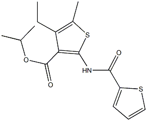 isopropyl 4-ethyl-5-methyl-2-[(2-thienylcarbonyl)amino]-3-thiophenecarboxylate Structure