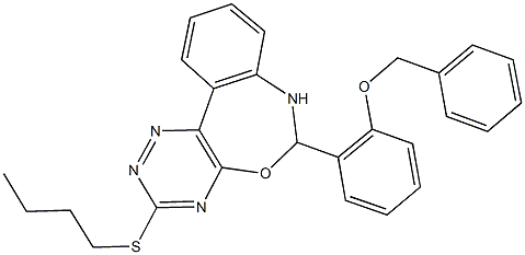 6-[2-(benzyloxy)phenyl]-3-(butylsulfanyl)-6,7-dihydro[1,2,4]triazino[5,6-d][3,1]benzoxazepine Struktur