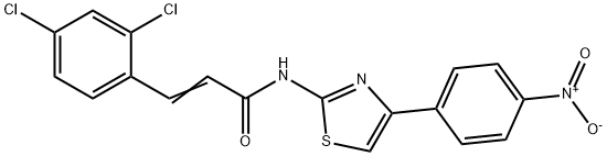 3-(2,4-dichlorophenyl)-N-(4-{4-nitrophenyl}-1,3-thiazol-2-yl)acrylamide 化学構造式