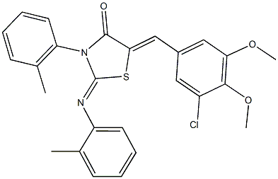 5-(3-chloro-4,5-dimethoxybenzylidene)-3-(2-methylphenyl)-2-[(2-methylphenyl)imino]-1,3-thiazolidin-4-one|