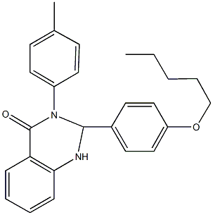 3-(4-methylphenyl)-2-[4-(pentyloxy)phenyl]-2,3-dihydro-4(1H)-quinazolinone 化学構造式