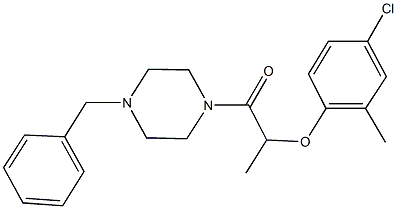 1-benzyl-4-[2-(4-chloro-2-methylphenoxy)propanoyl]piperazine,353788-61-1,结构式