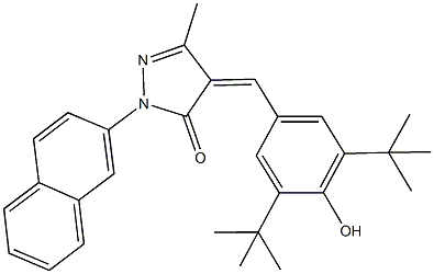 4-(3,5-ditert-butyl-4-hydroxybenzylidene)-5-methyl-2-(2-naphthyl)-2,4-dihydro-3H-pyrazol-3-one Structure